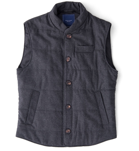 Cortina I Charcoal Flannel Button Vest by Proper Cloth