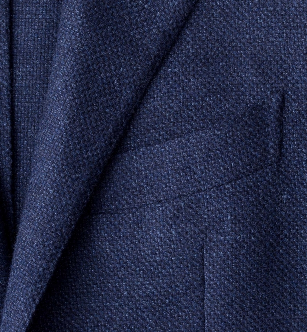 Hudson Navy Basketweave Wool Flannel Jacket by Proper Cloth