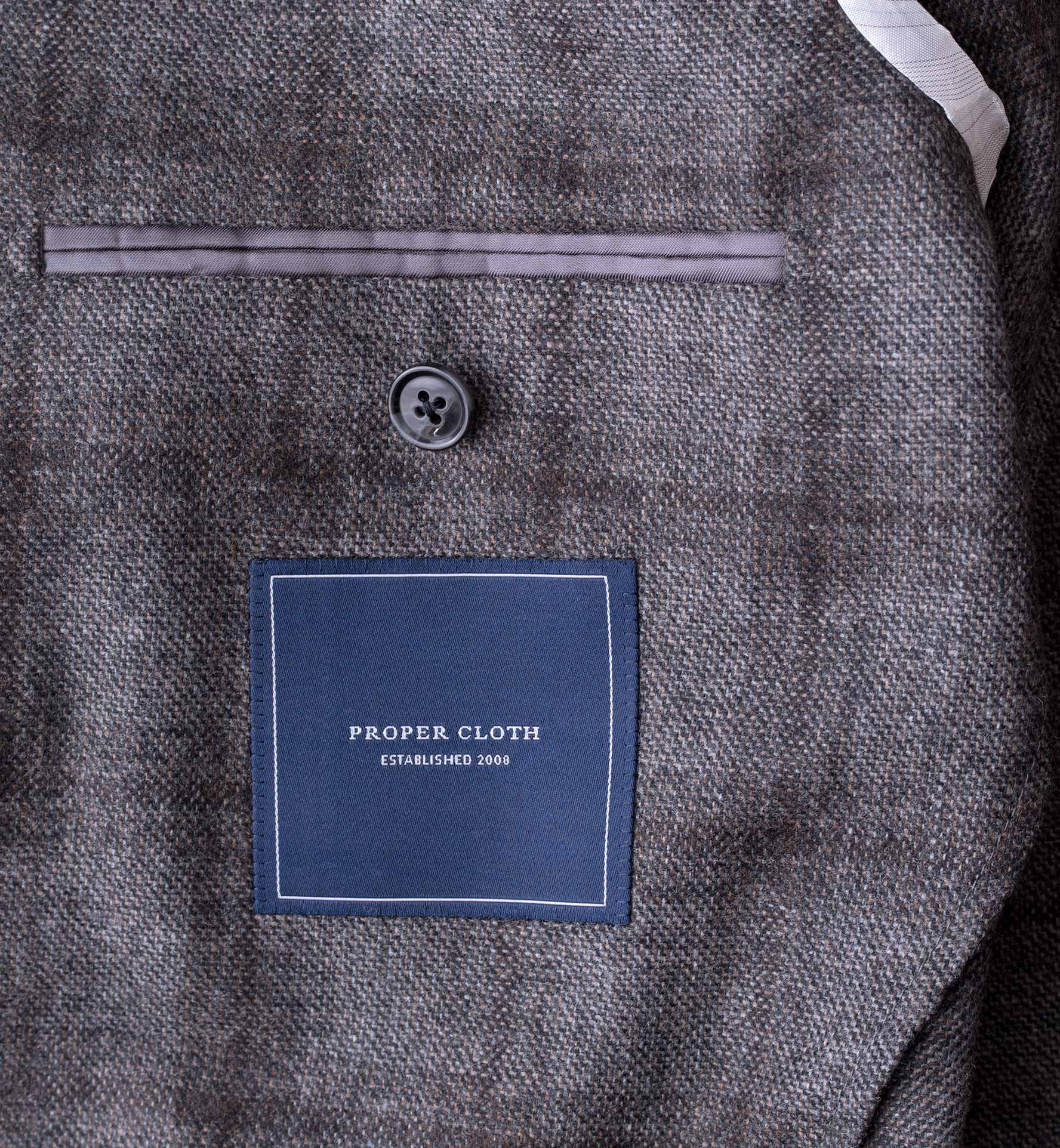 Hudson Grey Plaid Wool and Cashmere Flannel Jacket by Proper Cloth