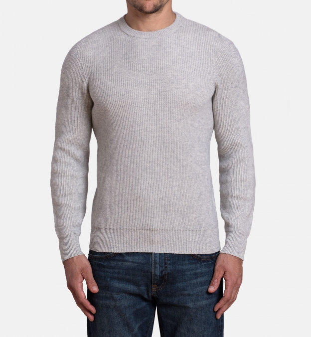 Wheat Cotton and Cashmere Crewneck by Proper Cloth