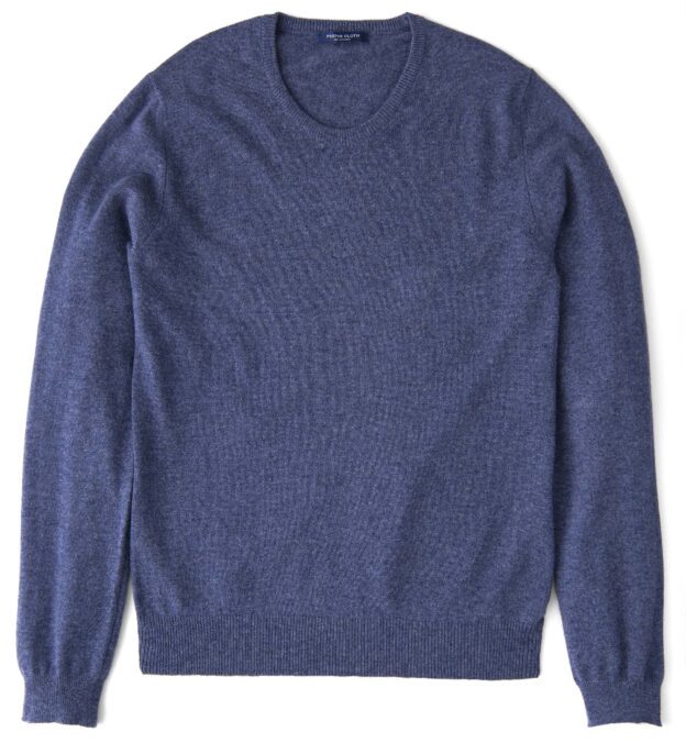 Slate Blue Cashmere Crewneck Sweater by Proper Cloth