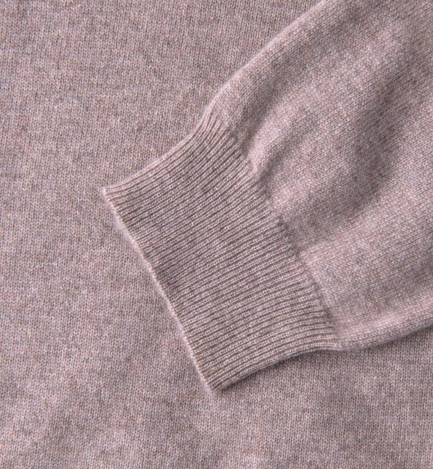 Beige Cashmere Crewneck Sweater by Proper Cloth