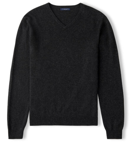 Charcoal Cashmere Crewneck Sweater by Proper Cloth