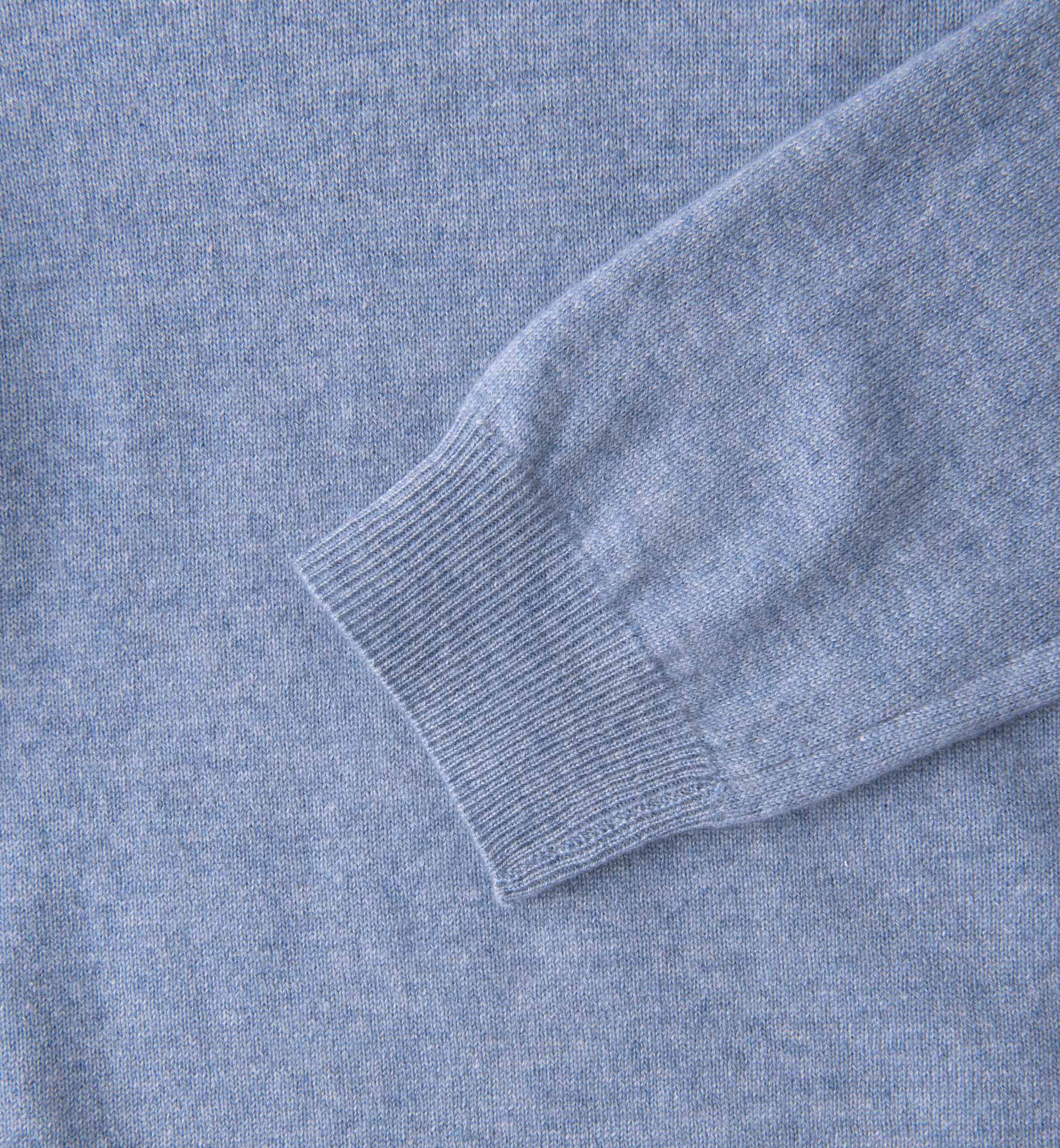 Light Blue Melange Cashmere V-Neck Sweater by Proper Cloth
