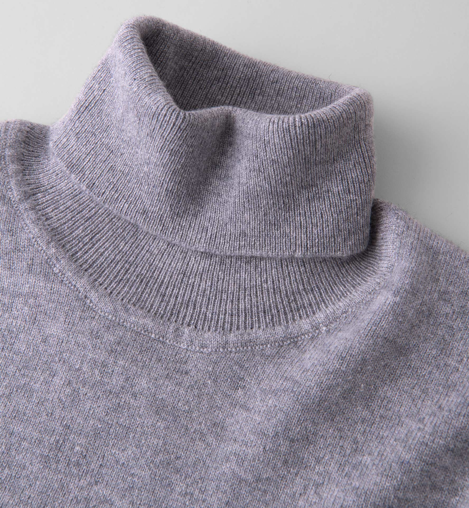 Light Grey Cashmere Turtleneck Sweater by Proper Cloth