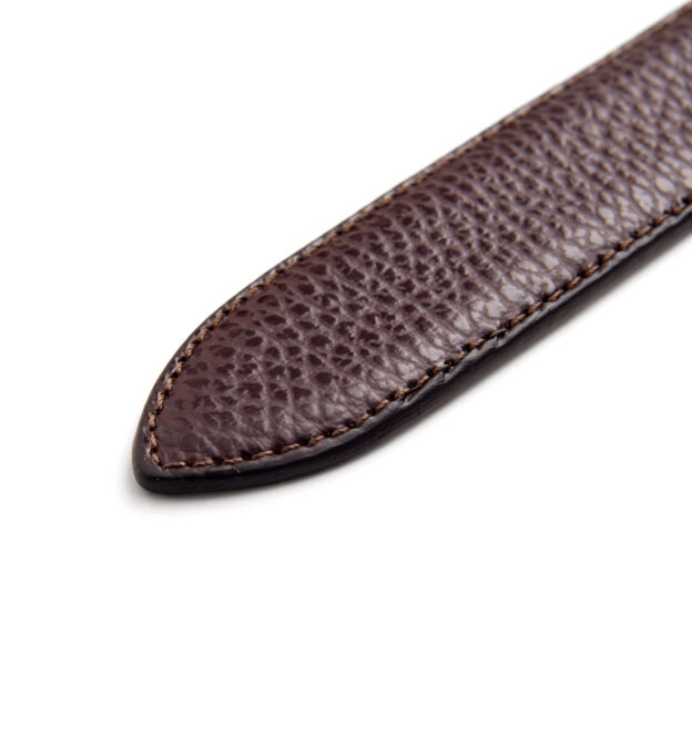 Dark Brown Pebbled Leather Belt