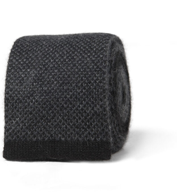 Charcoal Cashmere Knit Tie