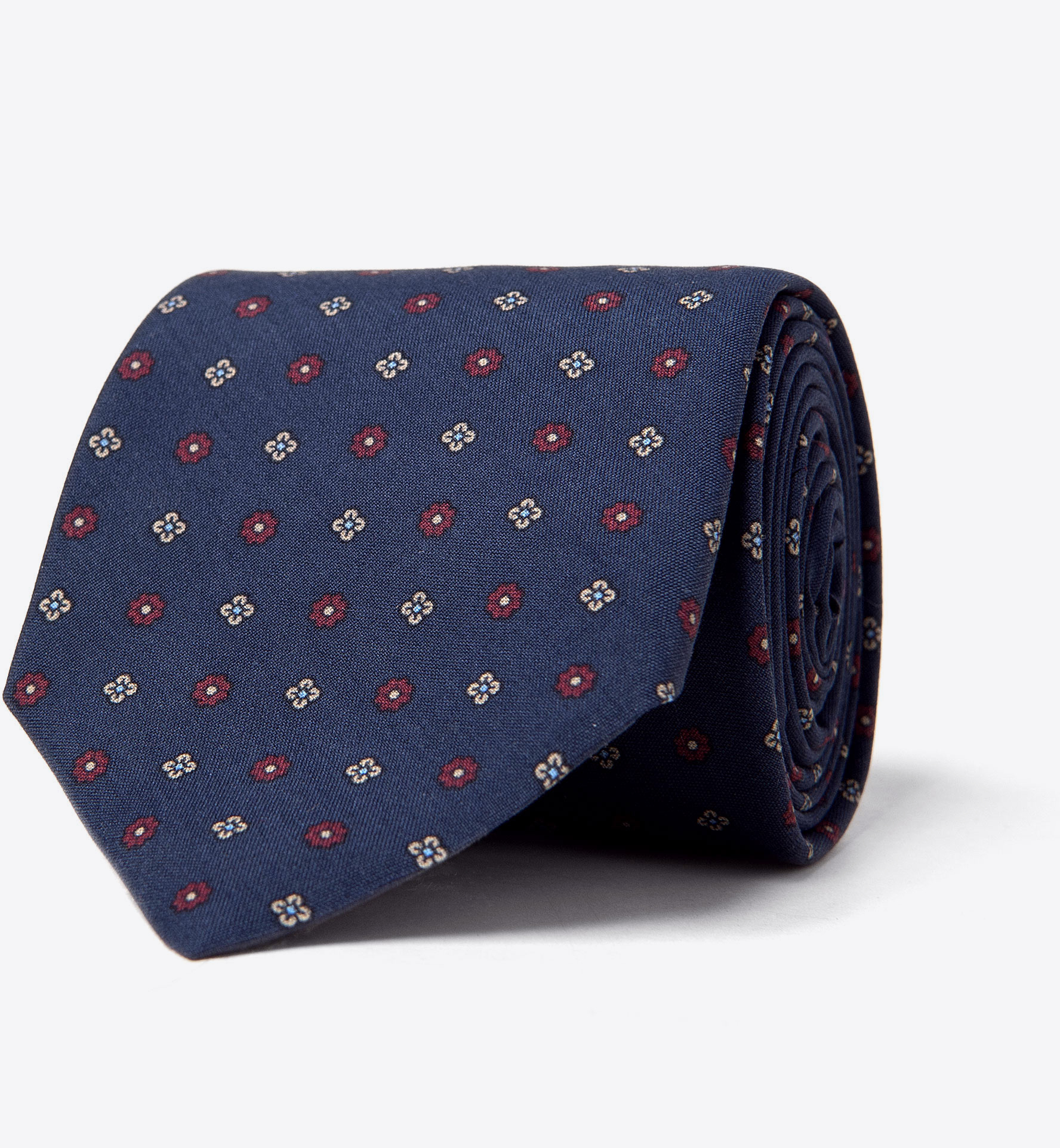 Zoom Image of Navy Foulard Madder Silk Tie