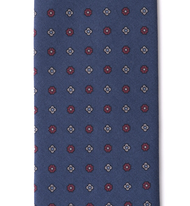 Slate Blue Foulard Madder Silk Tie