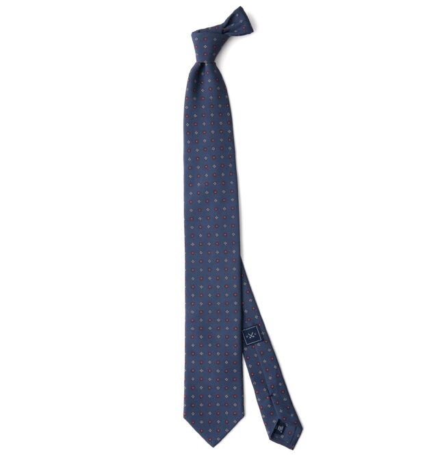 Slate Blue Foulard Madder Silk Tie