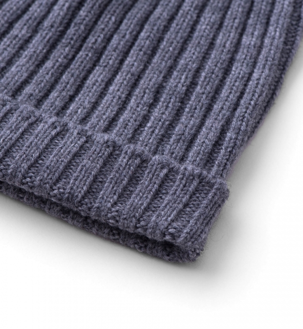 Grey Wool and Cashmere Italian Knit Hat