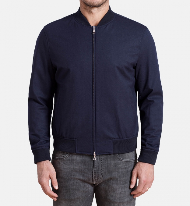 Navy Wool Storm System Bomber by Proper Cloth