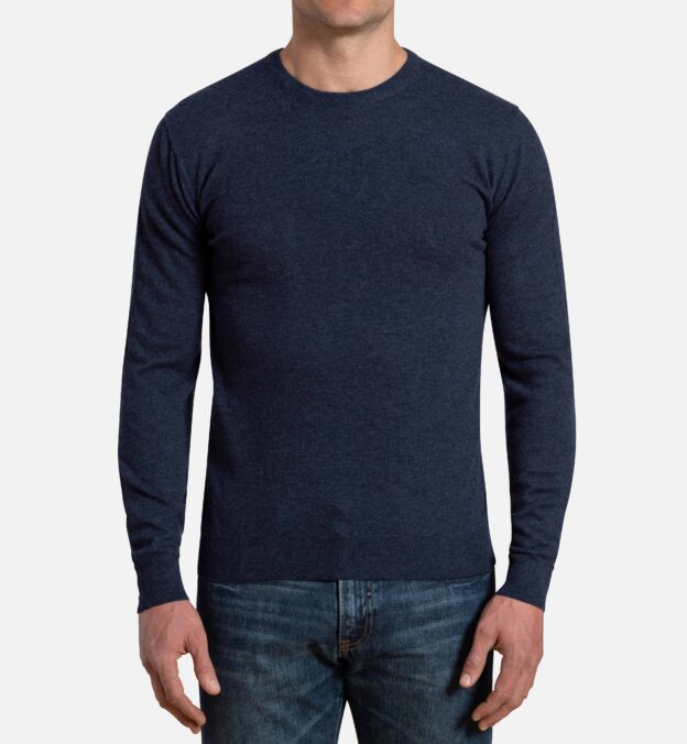 Slate Blue Merino Crewneck Sweater by Proper Cloth