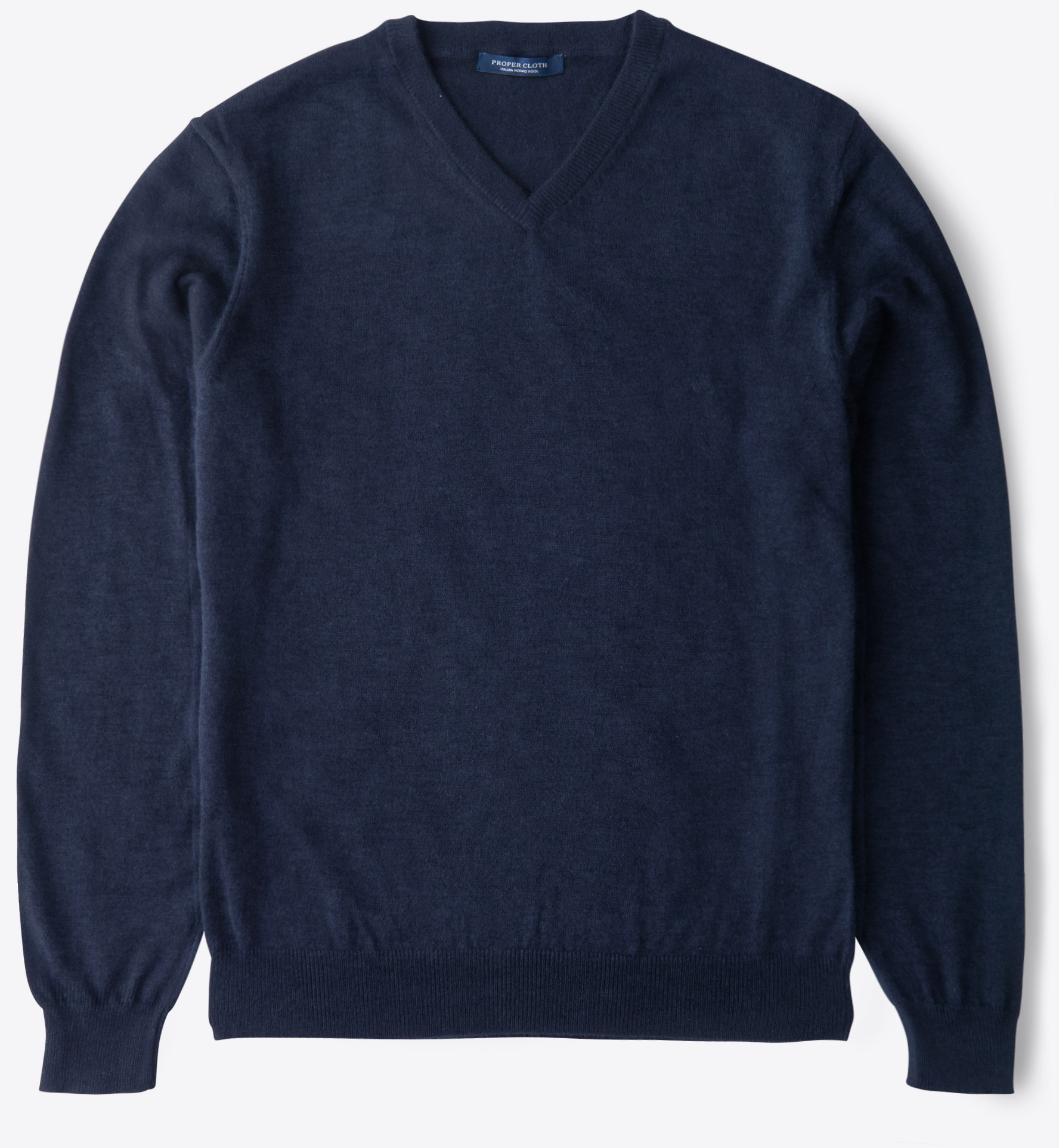 Zoom Image of Slate Blue Merino V-Neck Sweater
