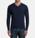 Slate Blue Merino V-Neck Sweater Product Thumbnail 4