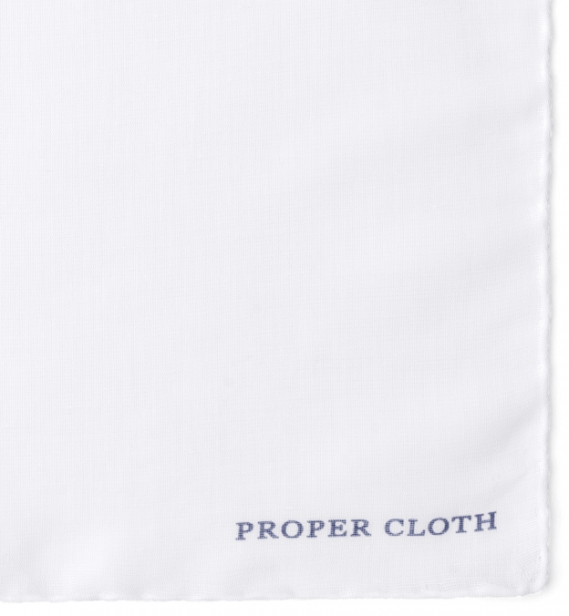 White Cotton and Linen Pocket Square by Proper Cloth