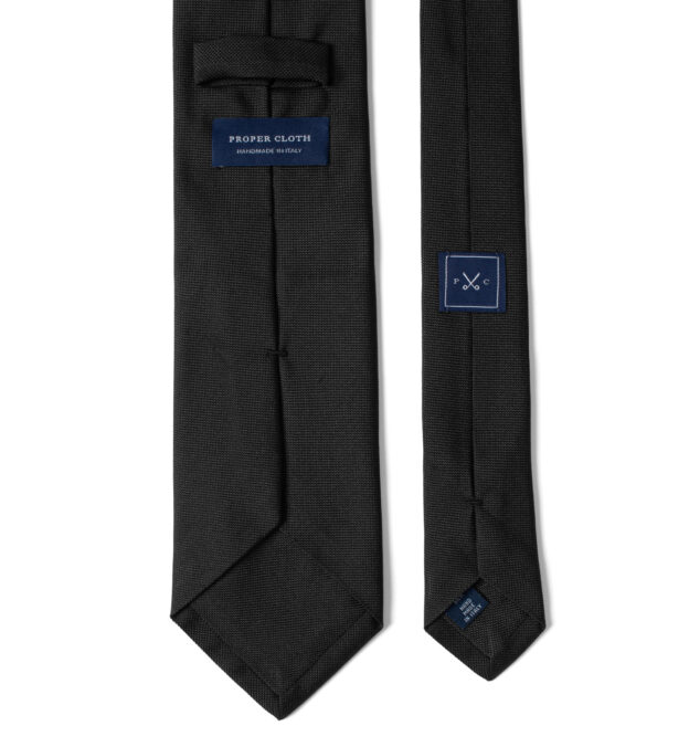 Black Textured Silk Tie by Proper Cloth