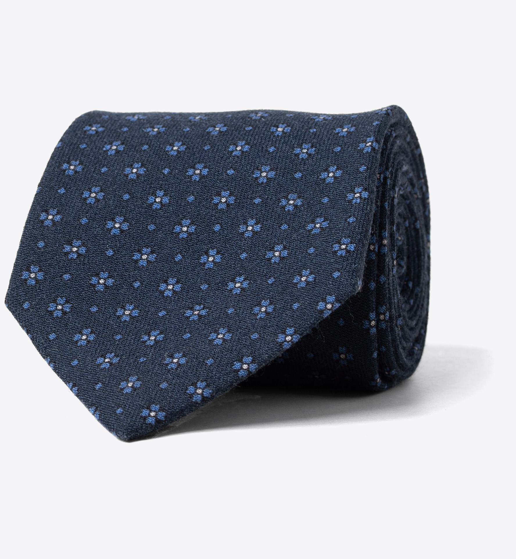 Navy Foulard Wool Tie by Proper Cloth