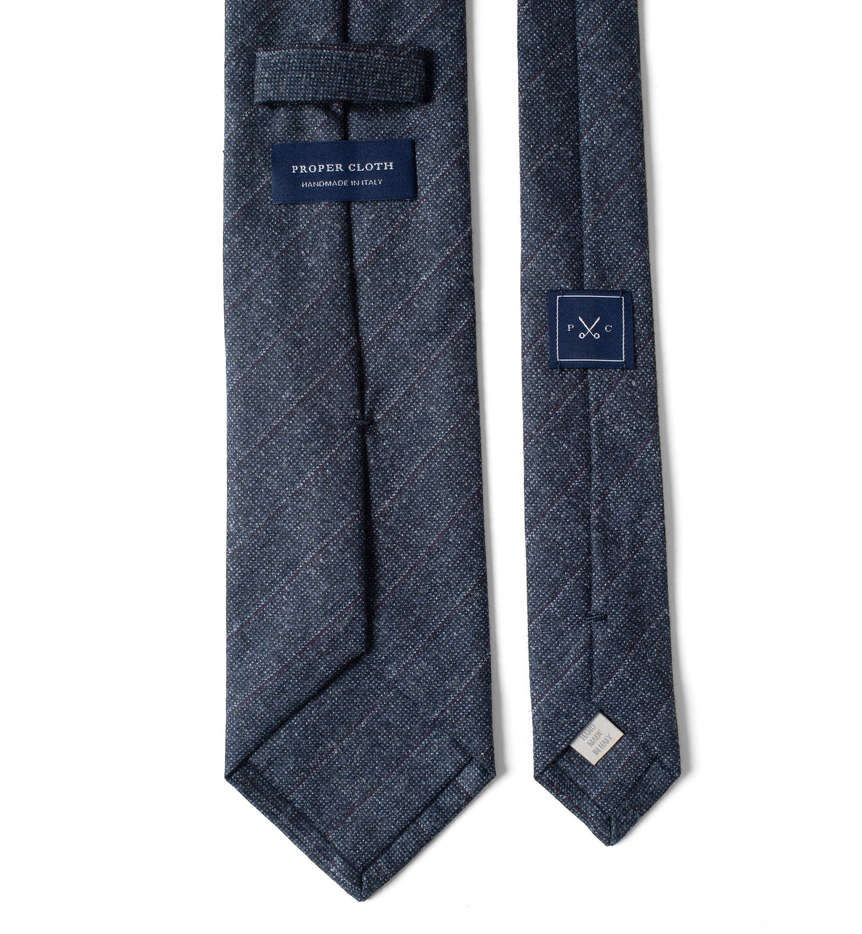 Slate Pinstripe Wool Tie by Proper Cloth