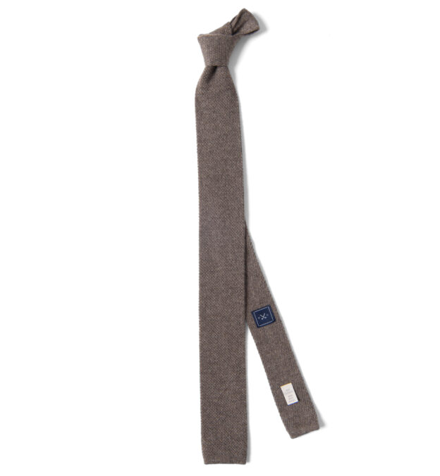 Taupe Cashmere Knit Tie by Proper Cloth