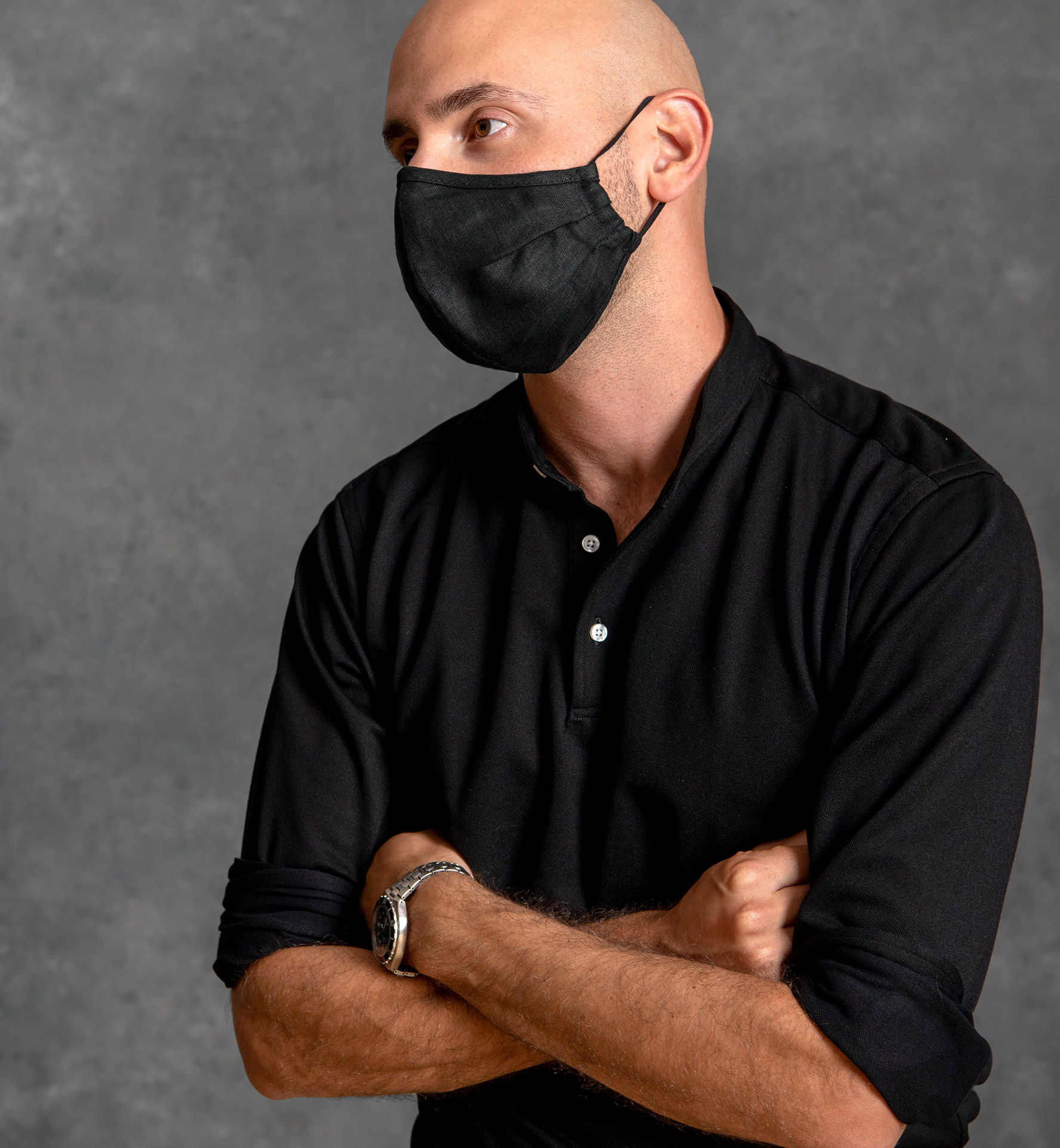 black linen mask