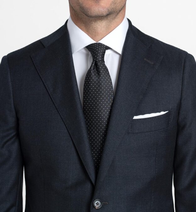 black pindot suit