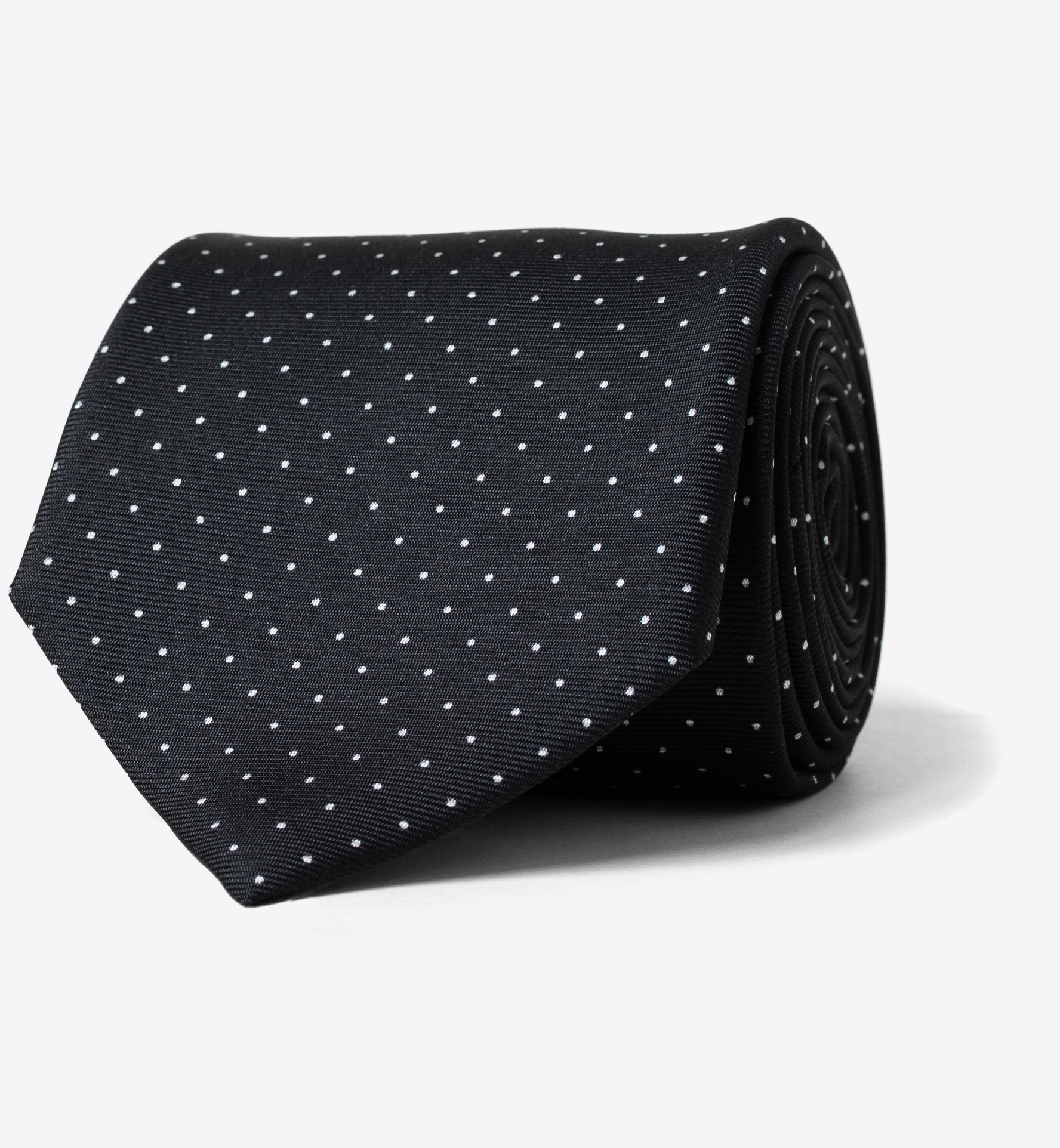 Black Pindot Silk Tie by Proper Cloth