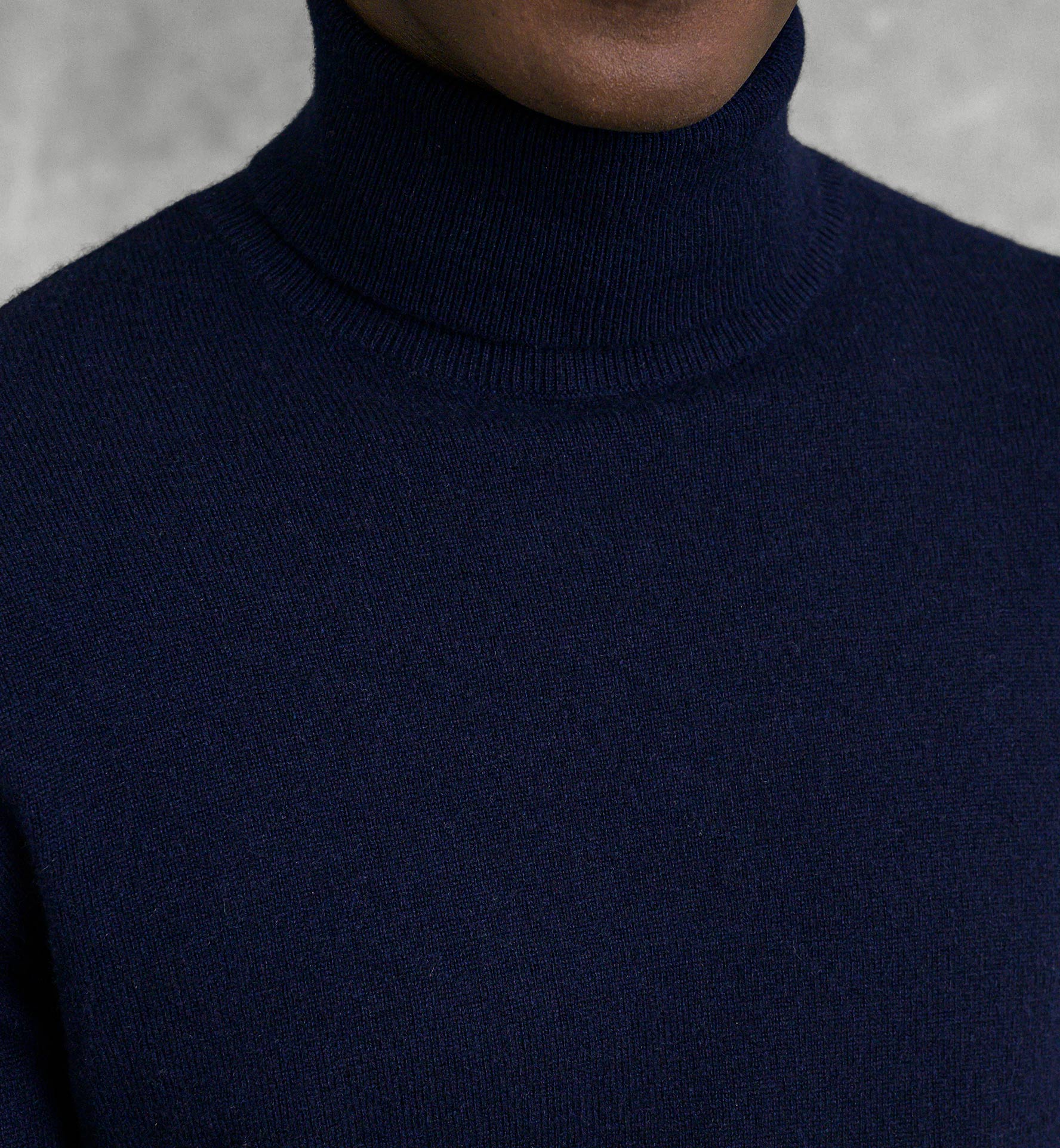 Navy Cashmere Turtleneck Sweater by Proper Cloth