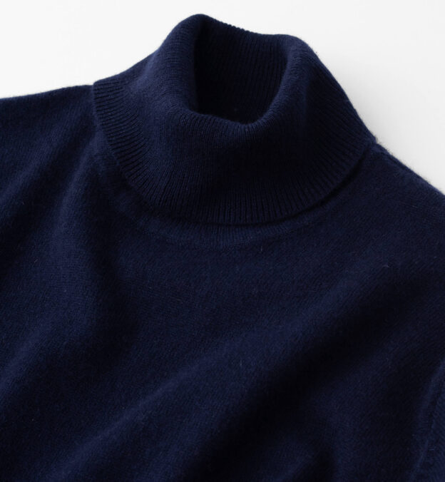 Navy Cashmere Turtleneck Sweater by Proper Cloth