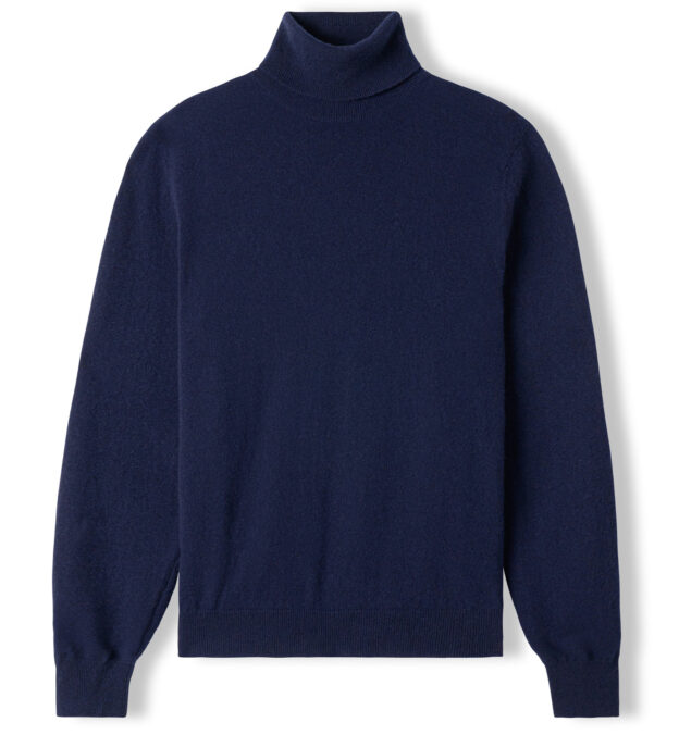 Navy Cashmere Turtleneck Sweater by Proper Cloth