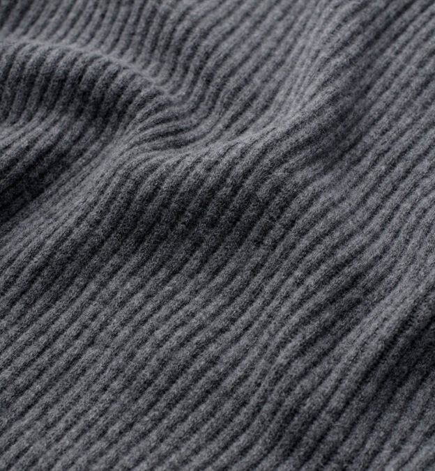 Grey Ribbed Wool and Cashmere Sweater by Proper Cloth