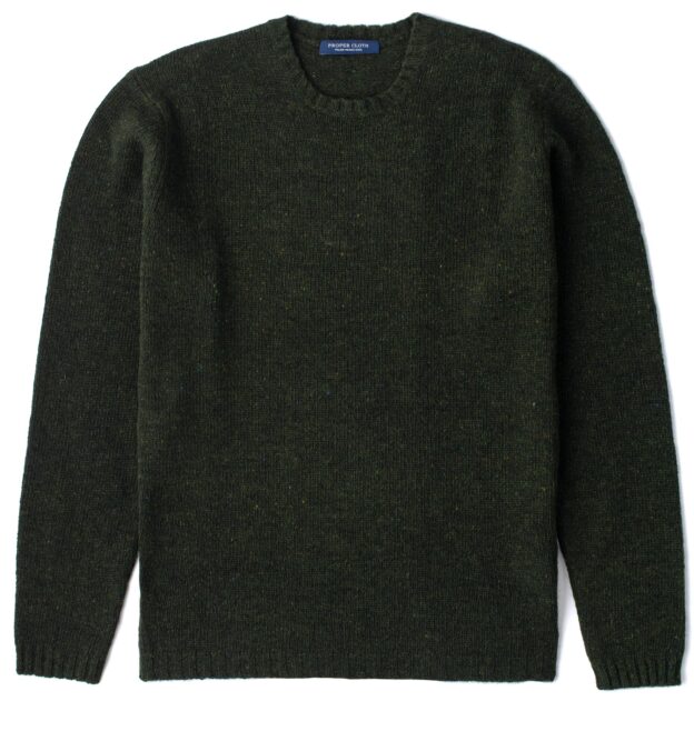 Pine Donegal Lambswool Sweater by Proper Cloth