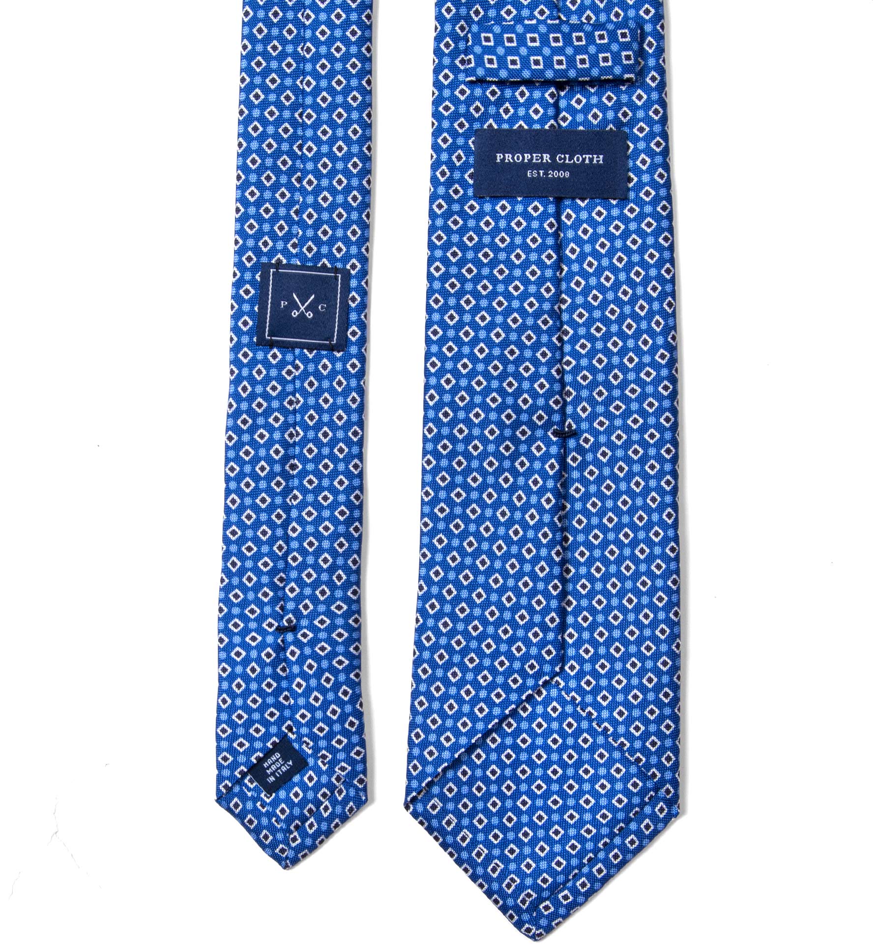 Alassio Blue Print Tie by Proper Cloth