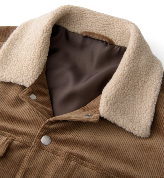 Lafayette Chestnut Corduroy Shearling Collar Jacket