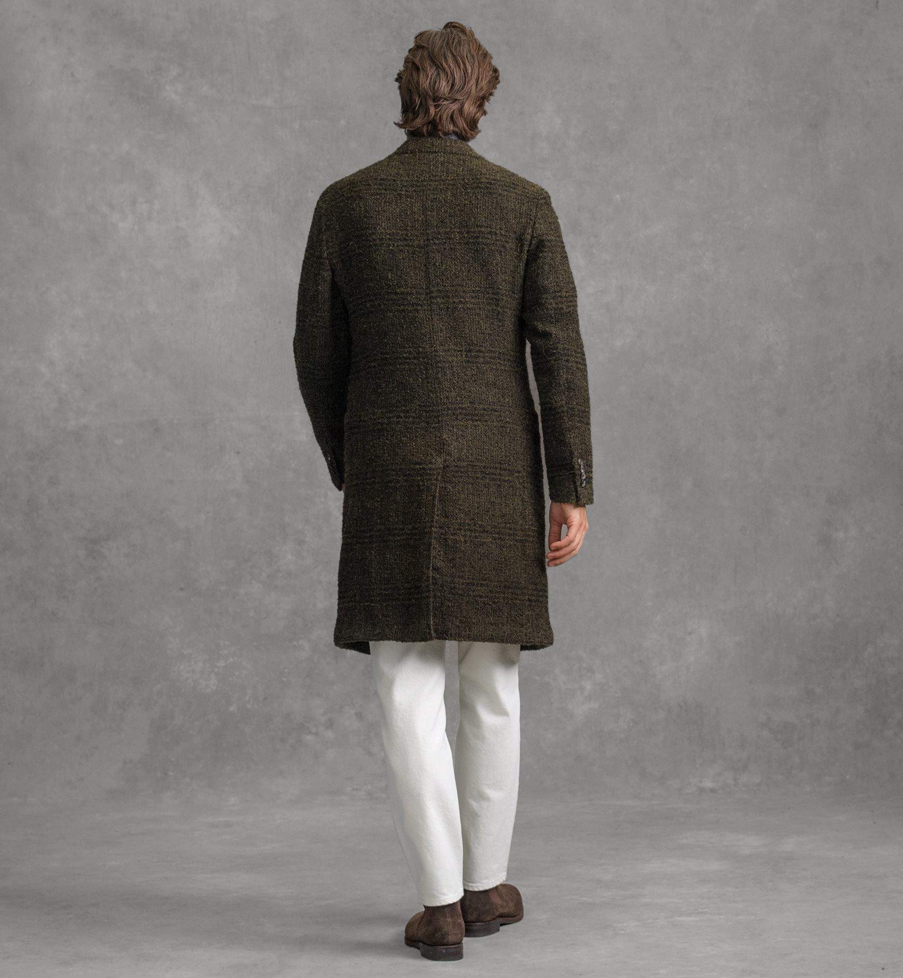 Wool Blend Plaid Coat
