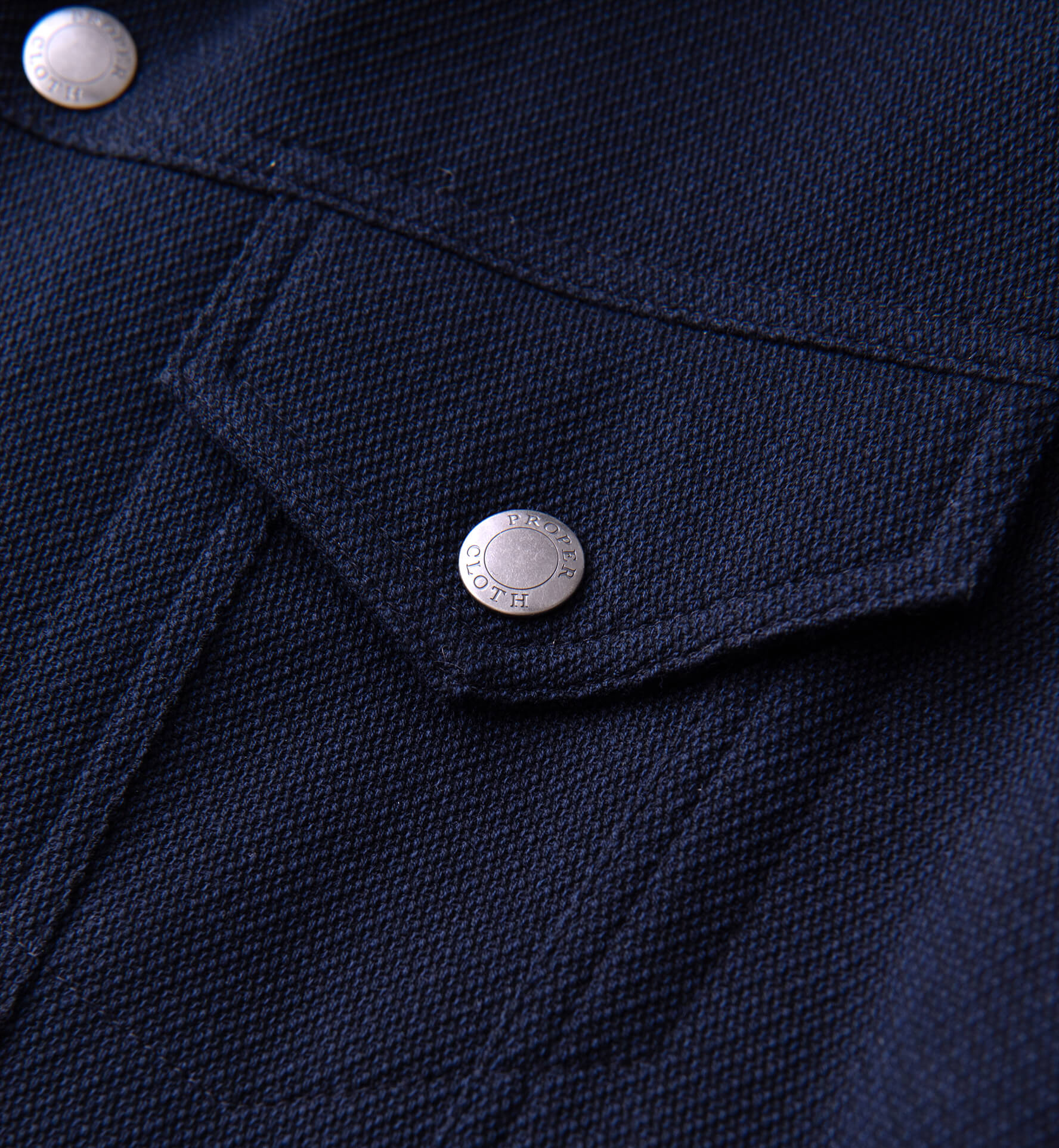 Lafayette Navy Blue Wool and Cotton Trucker Jacket by Proper Cloth