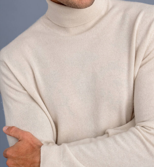 white cashmere turtleneck