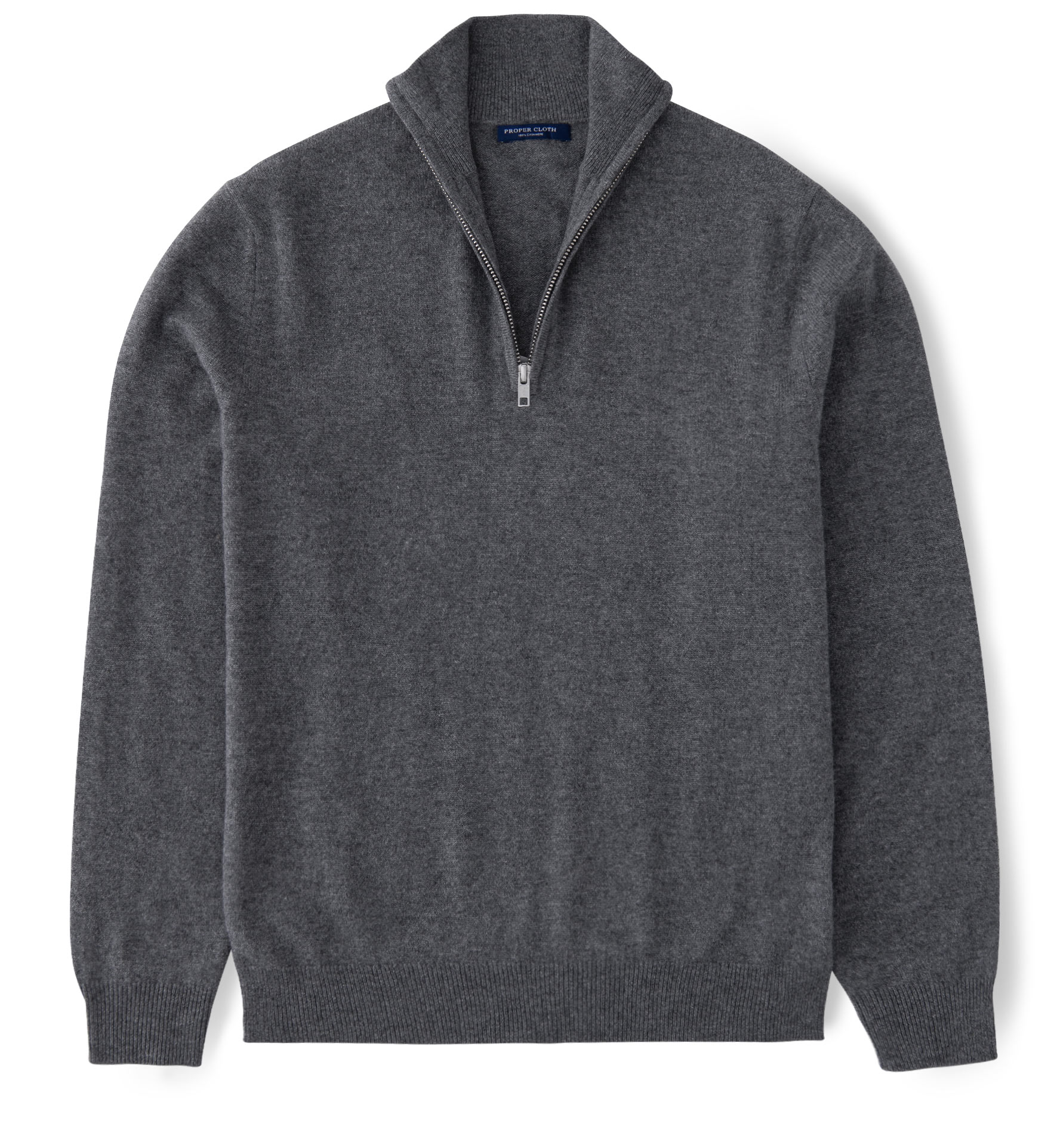 Grey Cashmere Half Zip By Proper Cloth