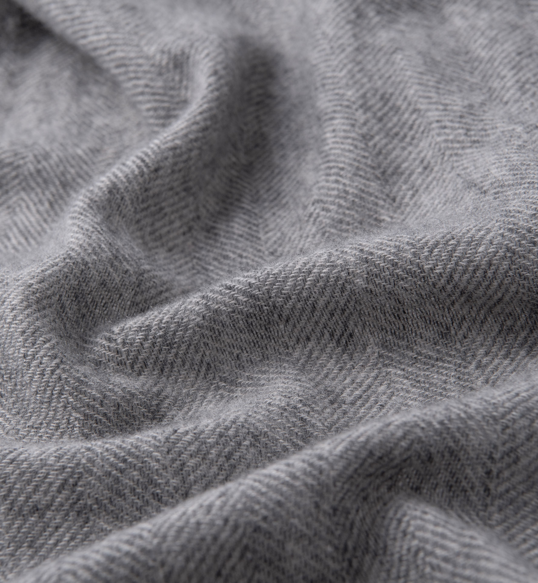 Light Grey Cashmere Herringbone Scarf By Proper Cloth