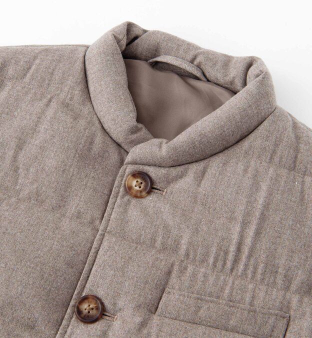Cortina Beige Performance Wool Button Vest
