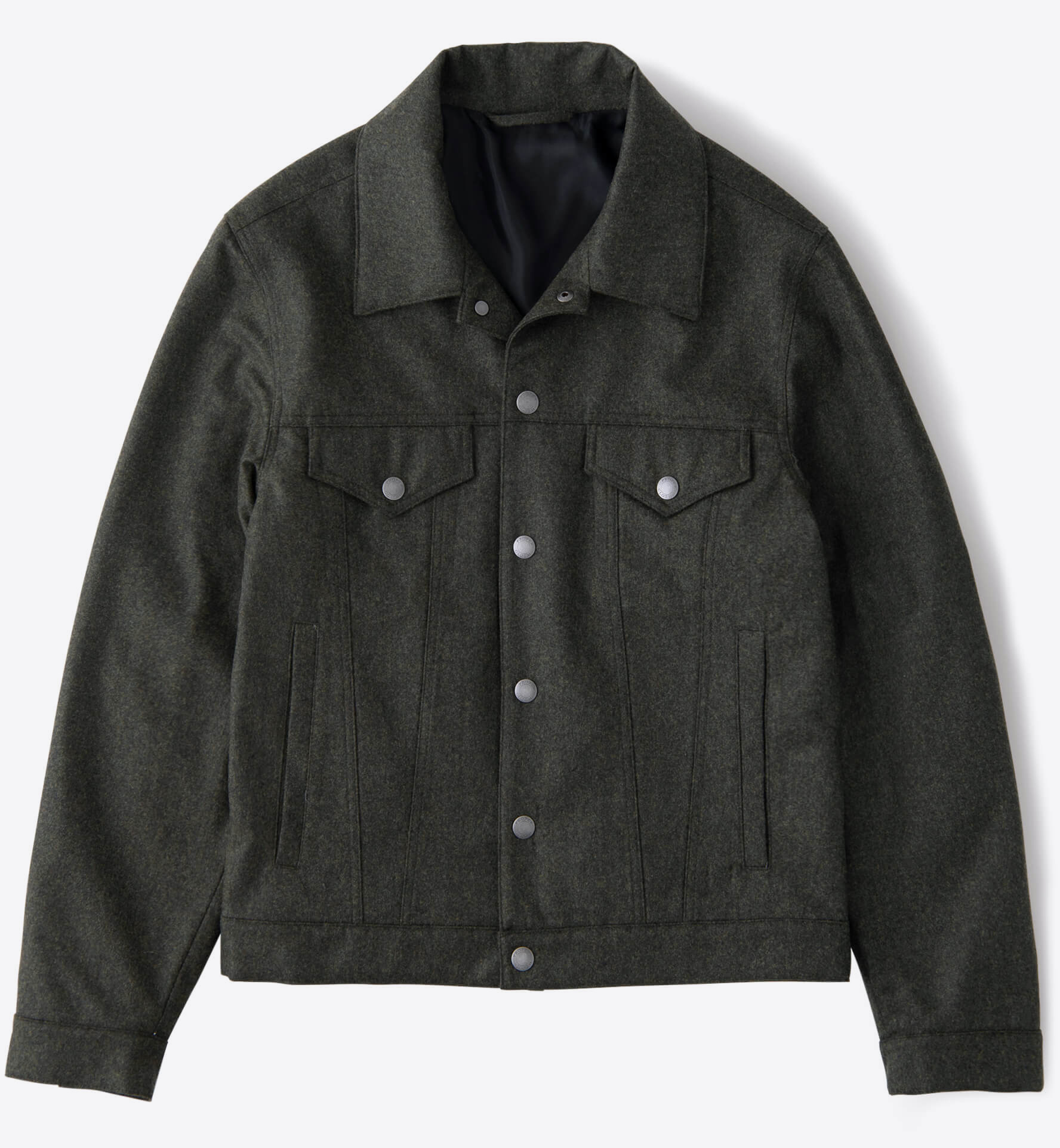 black wool trucker jacket