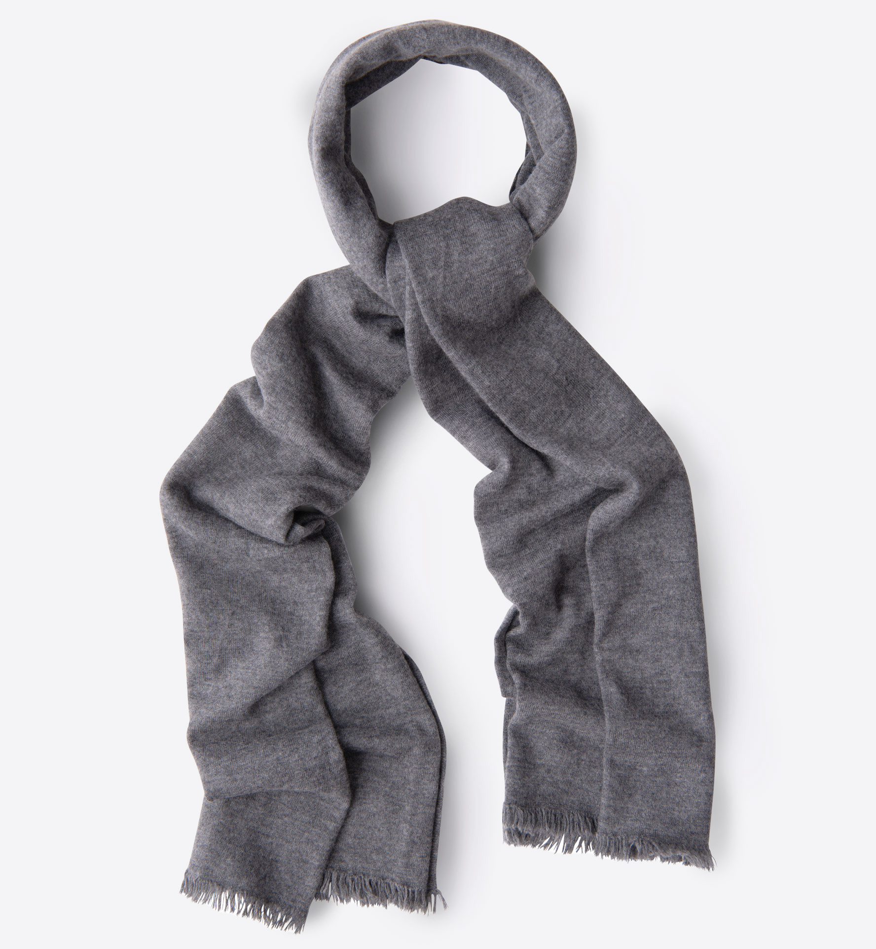 Dark Grey Italian Cashmere Knit Scarf by Proper Cloth