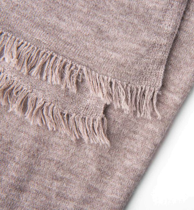 Beige Italian Cashmere Knit Scarf by Proper Cloth