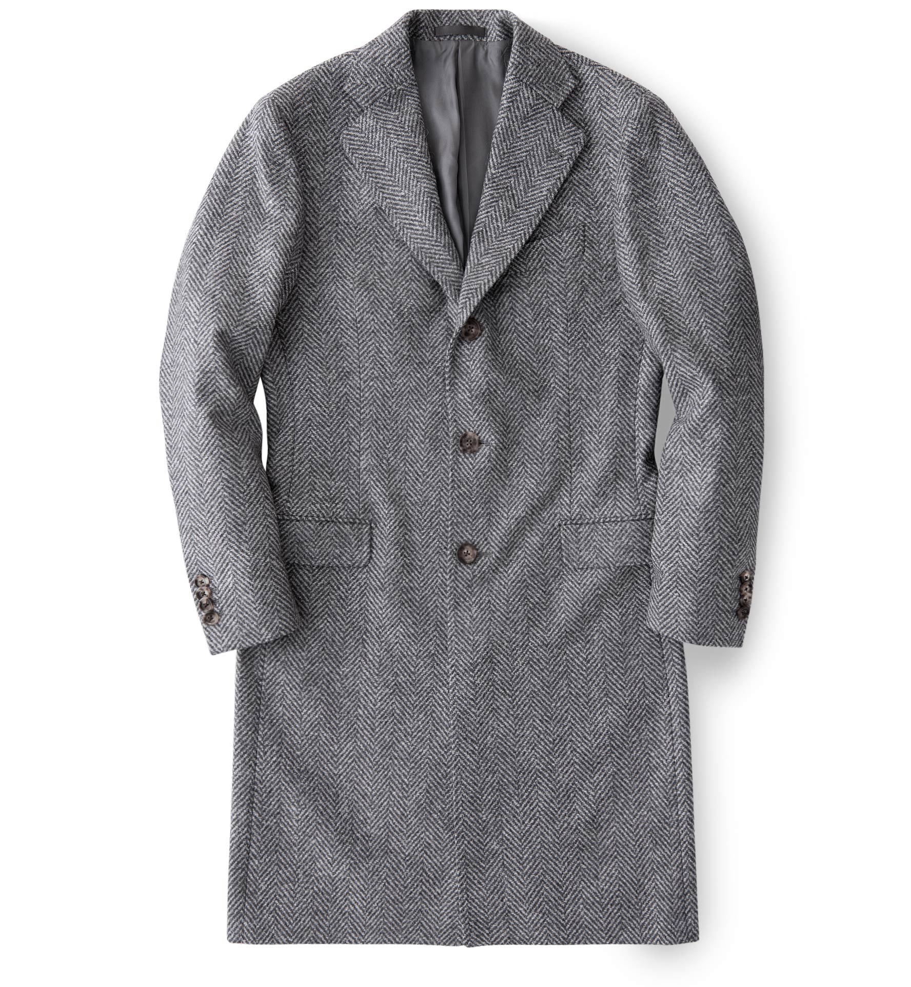 Bleecker Light Grey Herringbone Coat by Proper Cloth