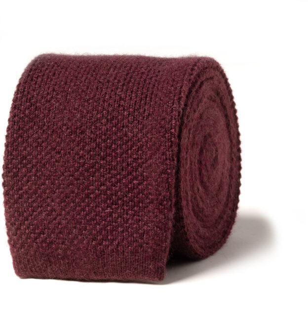 Textured Solid Red Knit Tie
