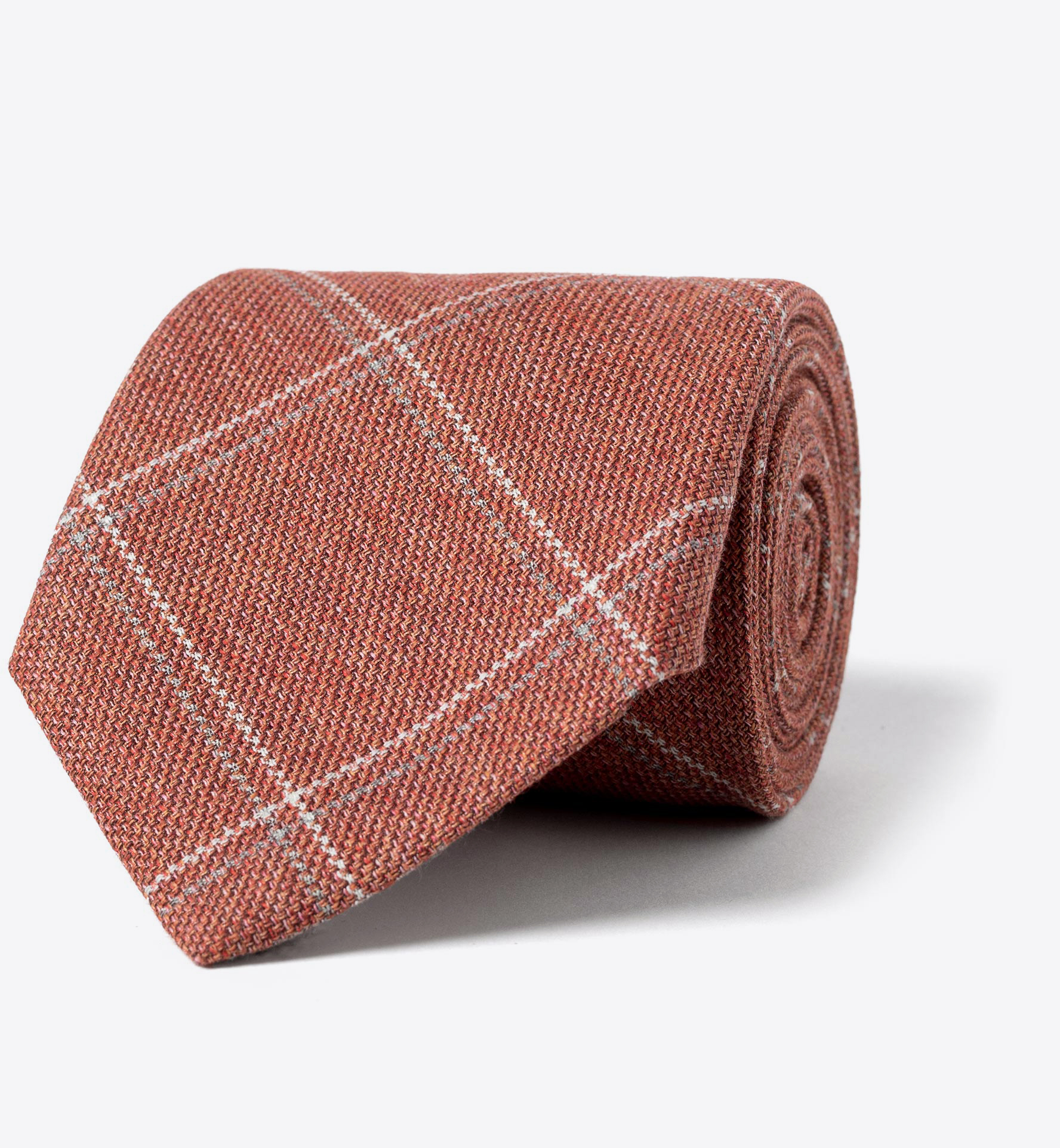 Sienna Cotton Wool and Silk Windowpane Tie by Proper Cloth