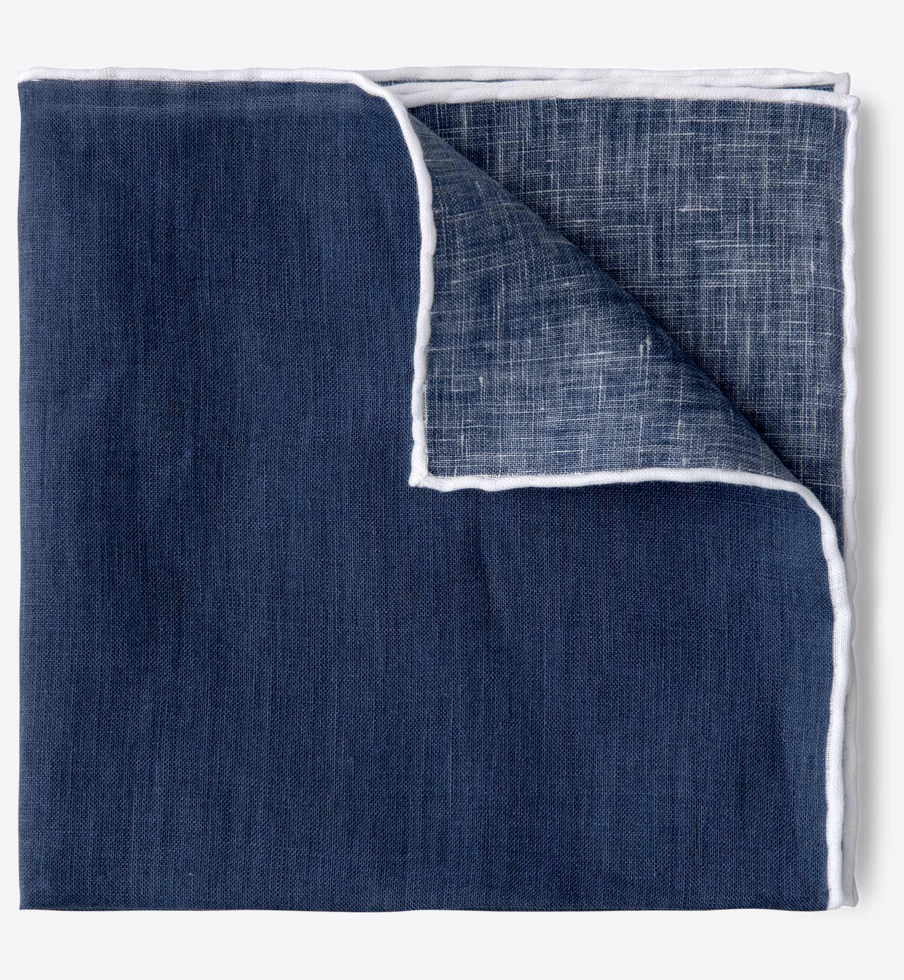 Faded Navy with White Tipping Linen Pocket Square by Proper Cloth
