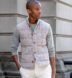 Cortina Beige Glen Plaid Wool and Linen Button Vest Product Thumbnail 6