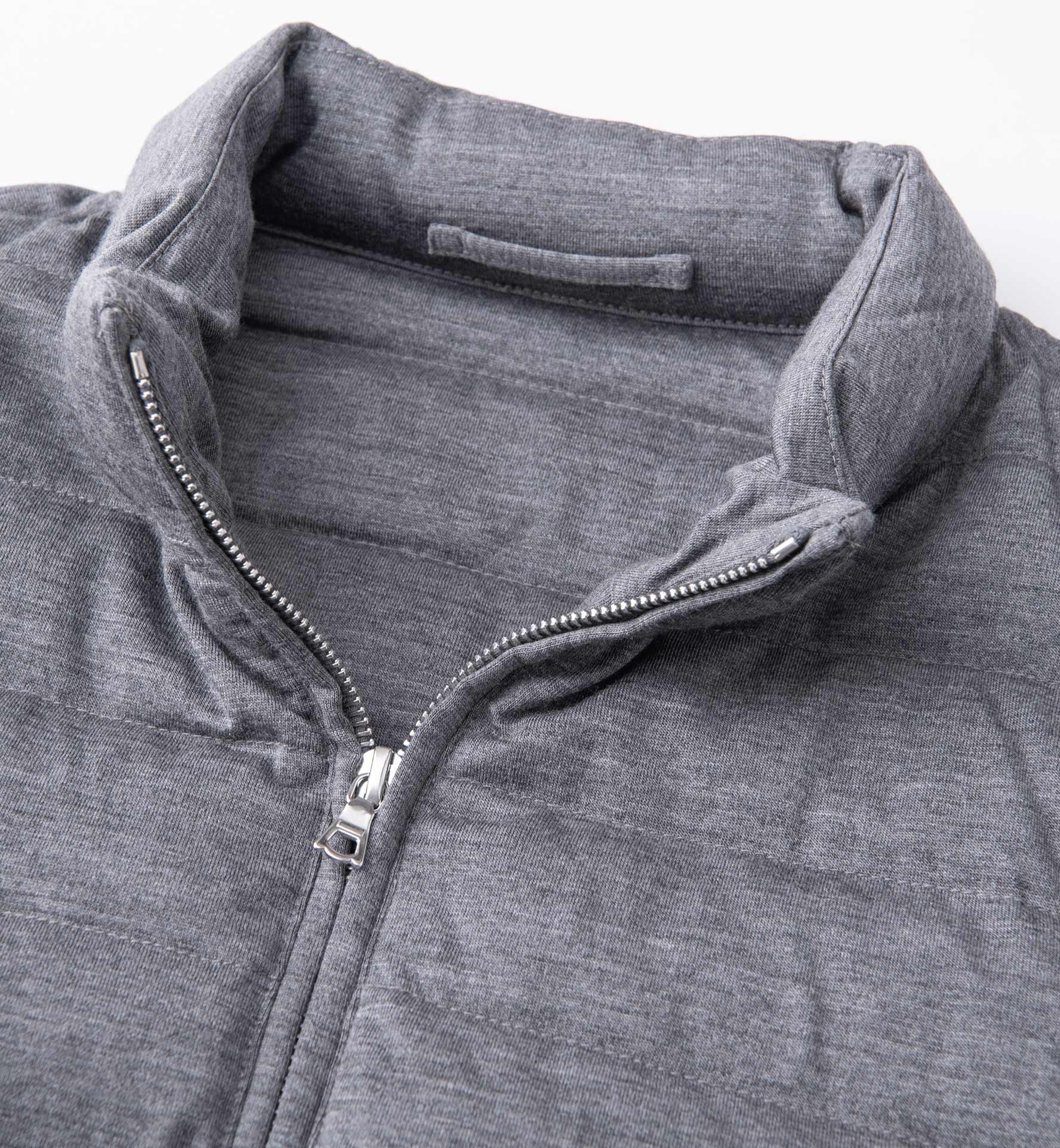 Brera Grey Knit Merino Wool Zip Vest by Proper Cloth