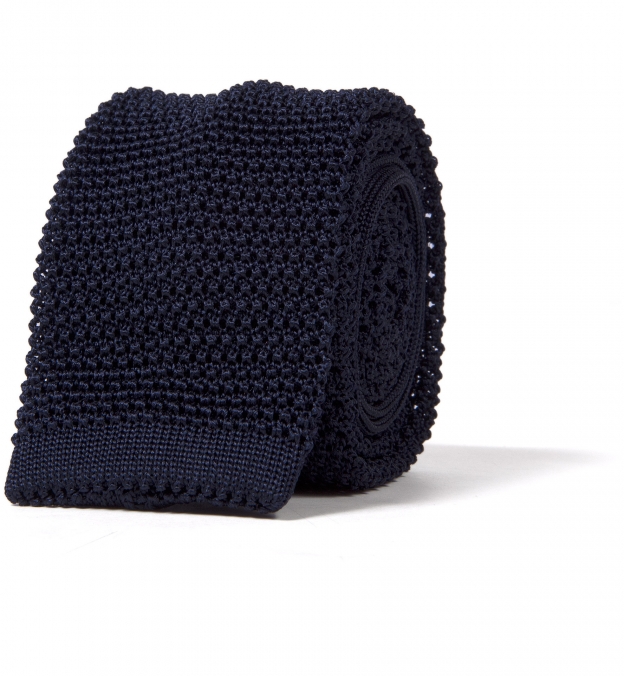 Navy Silk Knit Tie by Proper Cloth